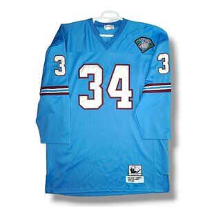 Vintage Earl Campbell Jersey Houston Oilers Mitchell & Ness 75th Patch Sz 54